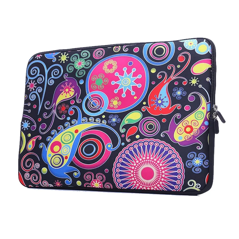 Custom Logo Print Water Resistant 13 15.6 16 inch Zipper Soft Neoprene Simple Laptop Sleeve For Macbook
