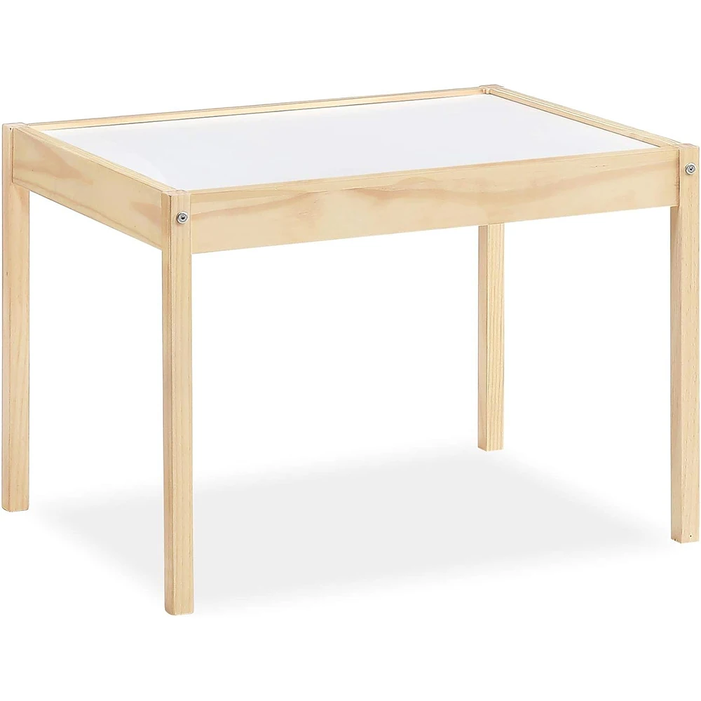 3-Piece Kiddy Table & Chair, Natural/White Table Set