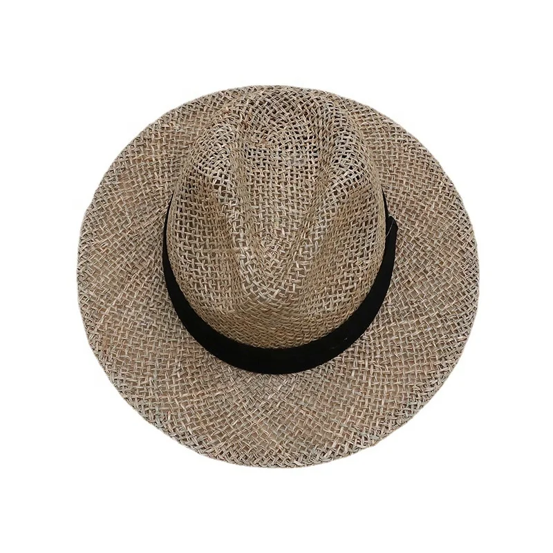 Hand Woven Mens Women Summer Hawaii Natural Seagrass Straw Panama Hat