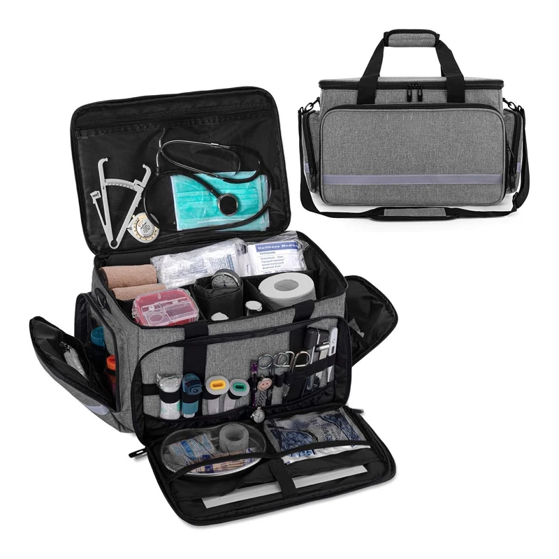 Nurse Bag Medical Bag Clinical Bag with Inner Dividers and No-Slip Bottom for Home Visits Health Care Gift for Nursing Students