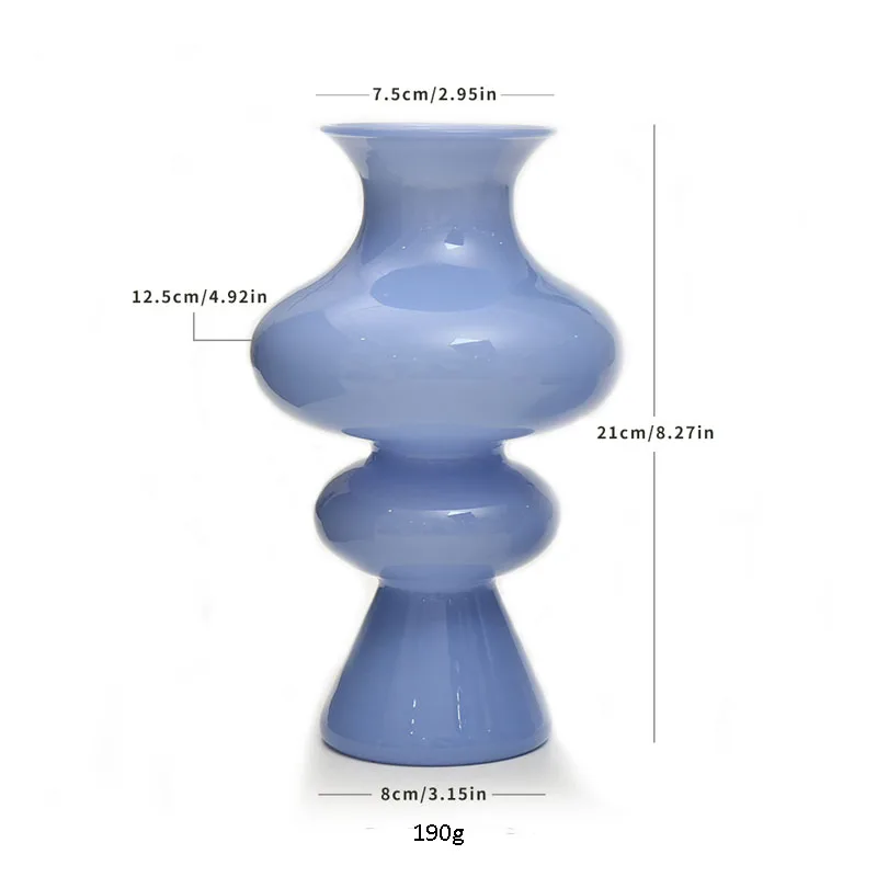 High Borosilicate Glass Vase Flower Hand Blown Glass Colored Modern Creative Vase For Study Room Bed Room