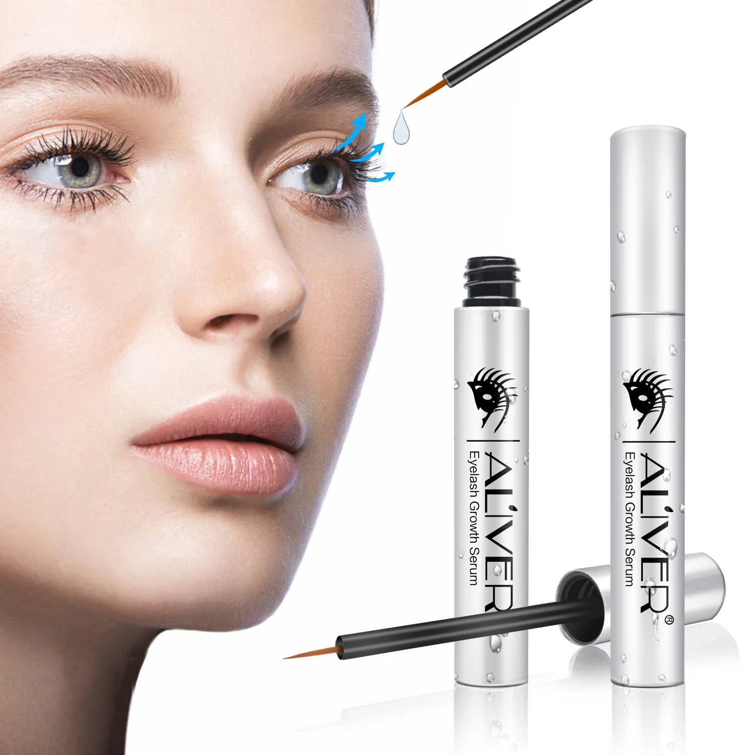 ALIVER Organic Natural Eye Brow Eyebrow Enhancer Boost Grow Irritation Free Liquid Lash Growth Serum Private Label Eyelash