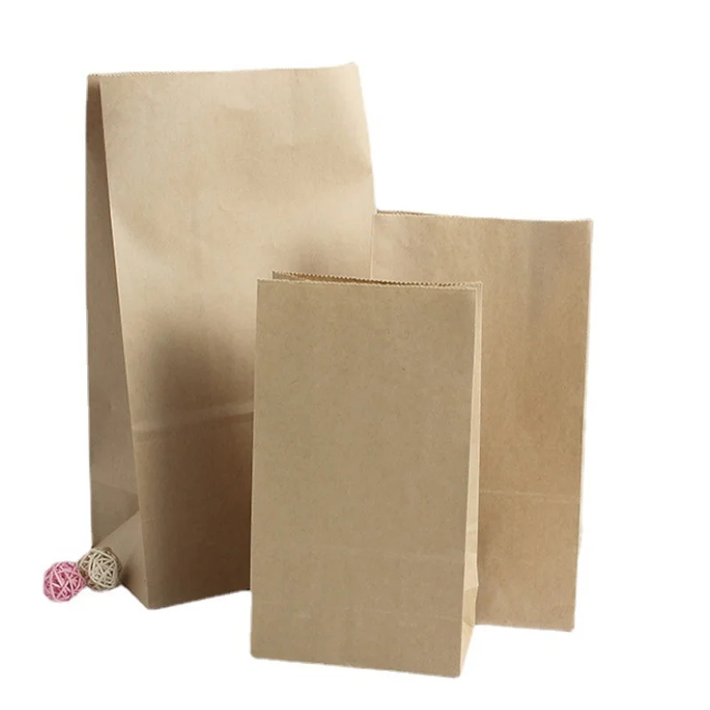 custom bio degradable disposable brown kraft paper bags for food takeaway delivery bag