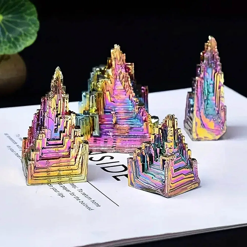 Wholesale Natural Healing Stones Fancy Bismuth Pyramid Mineral Ore Bismuth