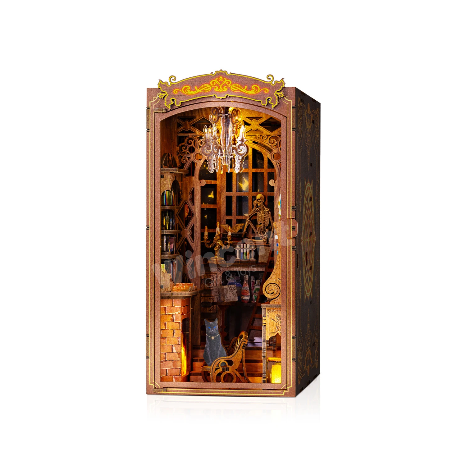 Laser UV Print DIY Handmade Wooden book nook Assemble Toys Bookend book nook customization 3d puzzles