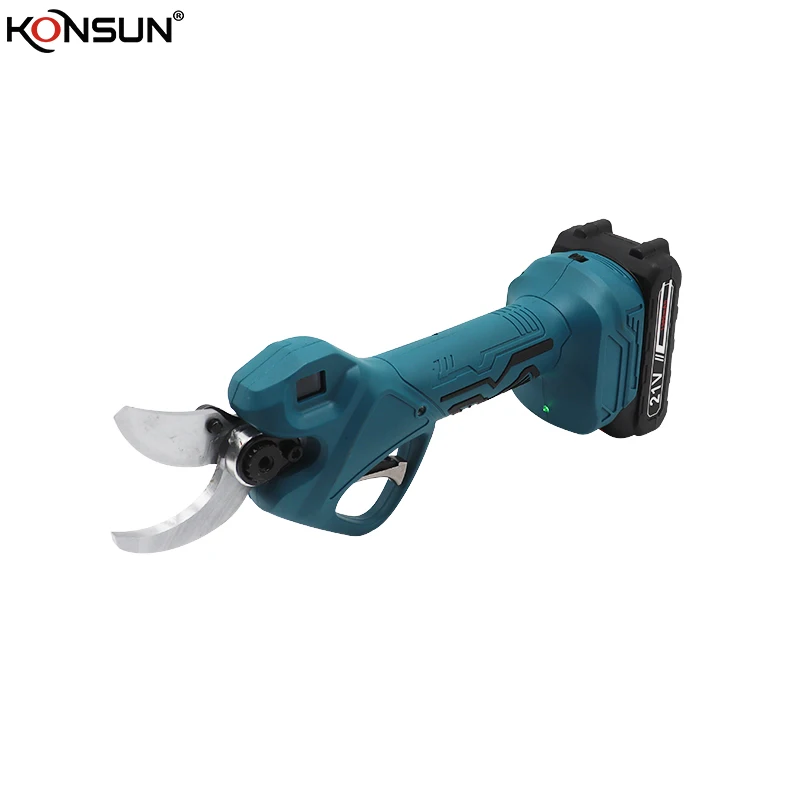 KONSUN 40 mm Electric Progressive Pruning Shear with Finger Protection Electric Pruning Scissors Bruless motor