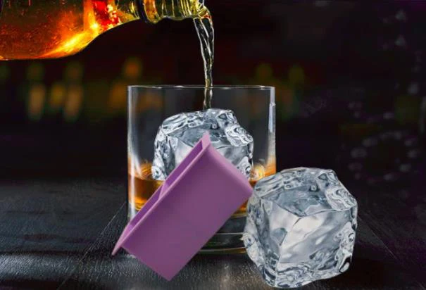 Wholesale custom Large Size logo 2 cavities cavities silicone ice cube tray mold