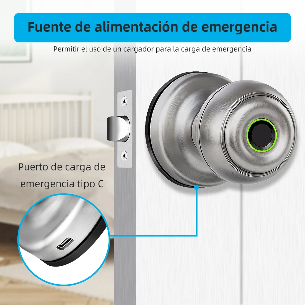 Free Shipping Smart Biometric electric Wifi Tuya cylindrical round  stainless steel  Door Lock  keyless