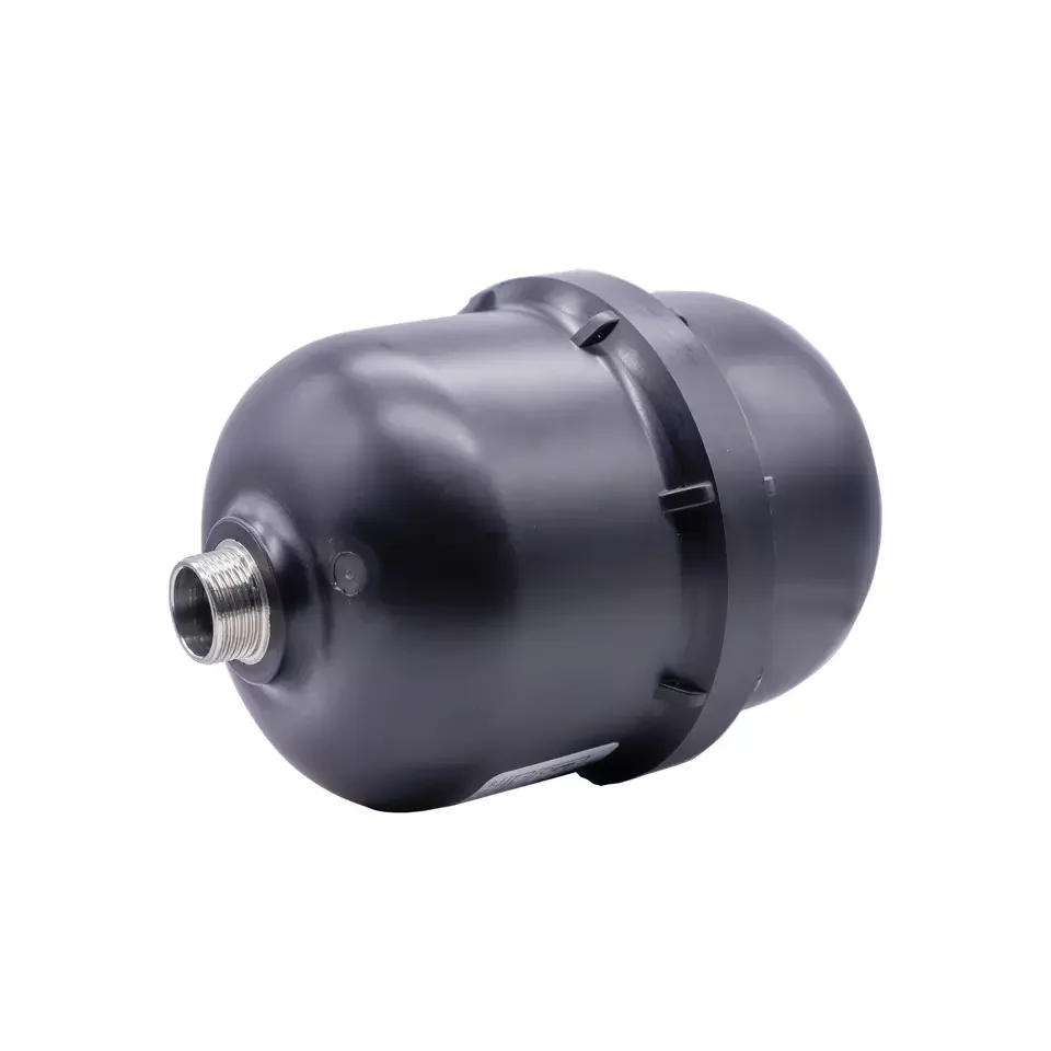 Black and white plastic pressure vessel for water pump 3L pressure water storage tank