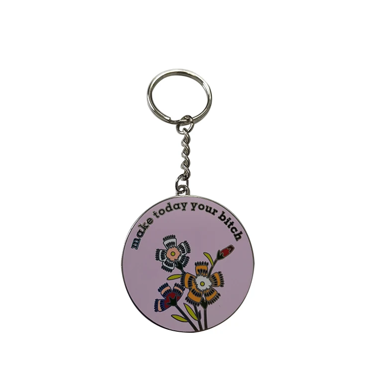 glitter dye black metal customized soft enamel self defense keychain accessories