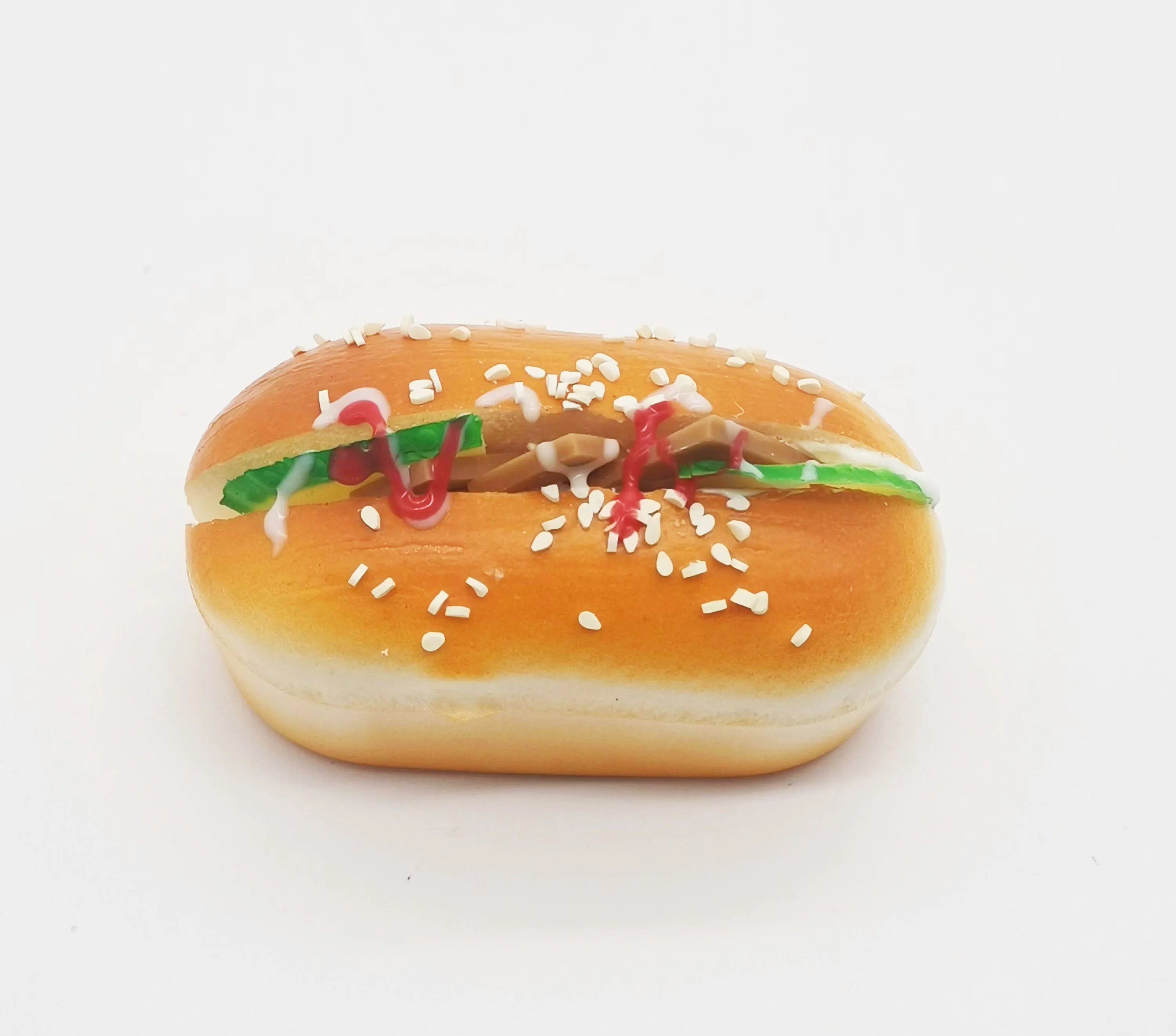 realistic food toys soft slow rebound pu bread squishies with keychain