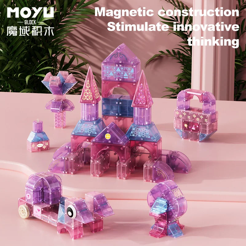 High Quality Transformable Magnetic Sticks tiles Building Blocks Educational Games Princess Magnetic Blocks Toys For Children