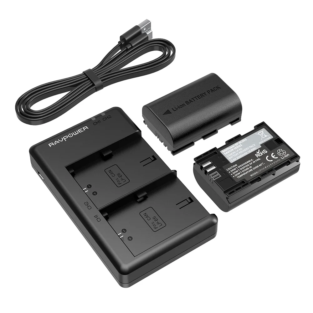 RAVPower RP-BC003 LP-E6 charger camera With camera battery Suitable for all kinds of cameras