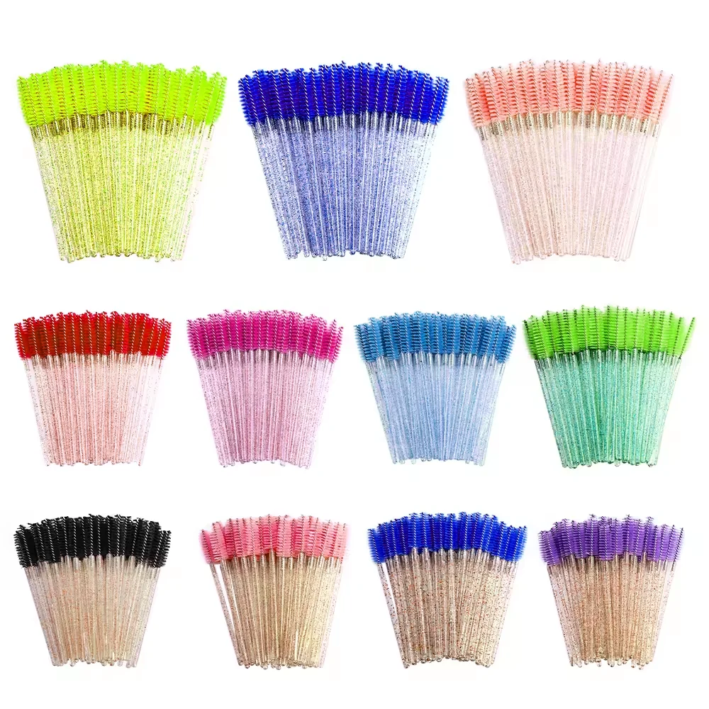 Good Quality Crystal Eyelash extension tool Makeup Glitter  Spoolie  Mascara Wands lash eyebrow Brush