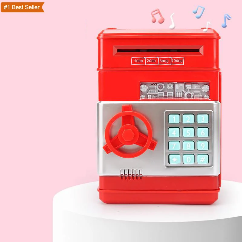 Kids Birthday Gift Electronic Bank Safe Money Box Tirelire For Children Digital Coins Cash Saving Safe Deposit ATM Machine