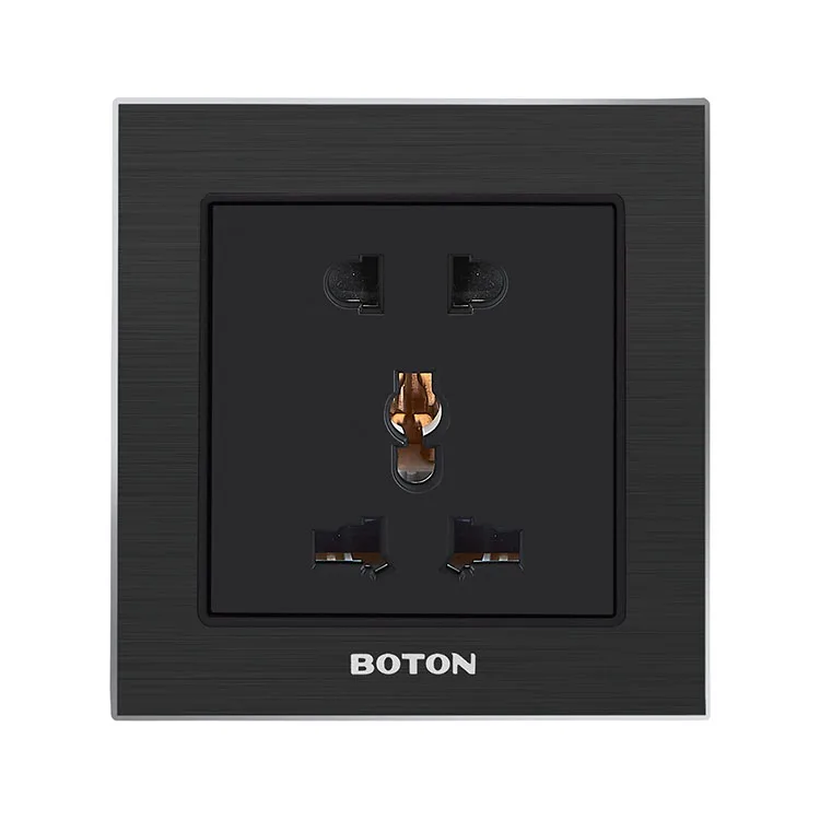 5 Pin Socket Aluminum Panel Flush Type Power Universal Wall Socket