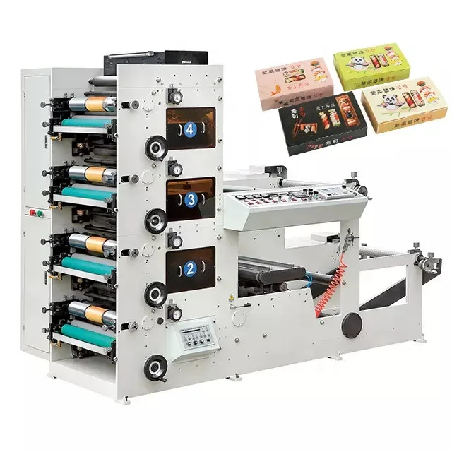 High Speed Flexographic Printers Press Machine Paper Cup Non Woven Fabric 4 Colors Flexo Printing Machine For Plastic Bag