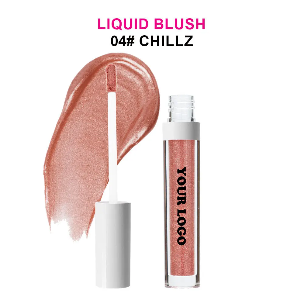 Matte pearlescent color rendering, durable waterproof, non decolouring carmine liquid powder blusher