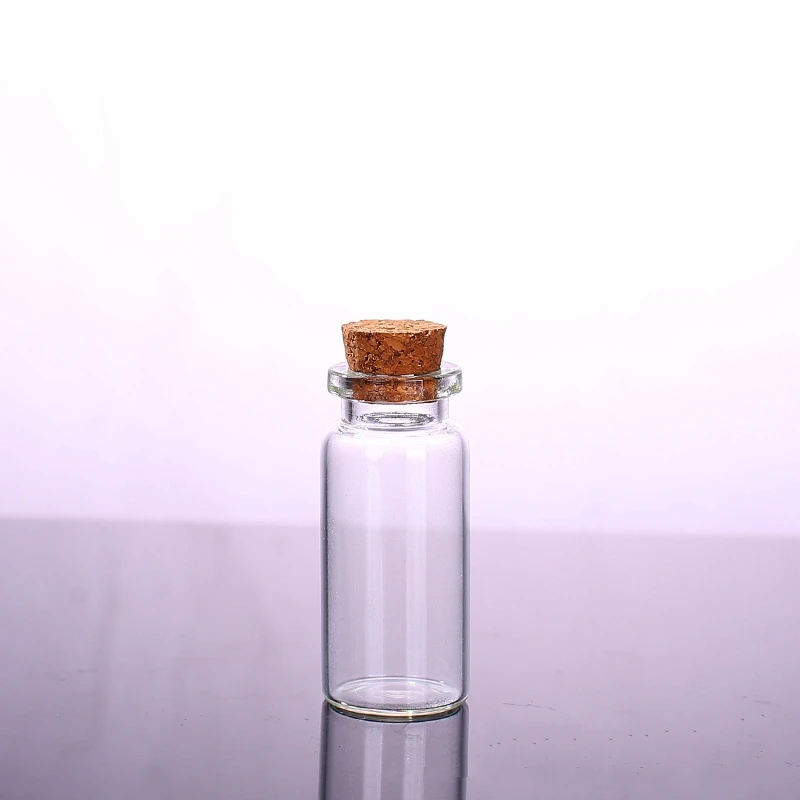 Wholesale 5ml 8ml 10ml small clear wishing glass bottle with cork