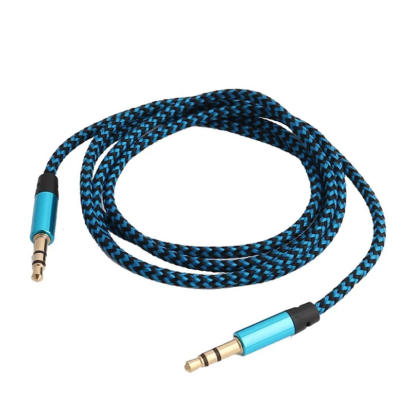 1m Nylon Aux Cable 3.5mm Plug Male To Male Jack Auto Car Audio Cable Kabel Line Cord For mobile phone MP3 tablet Xiaomi Computer