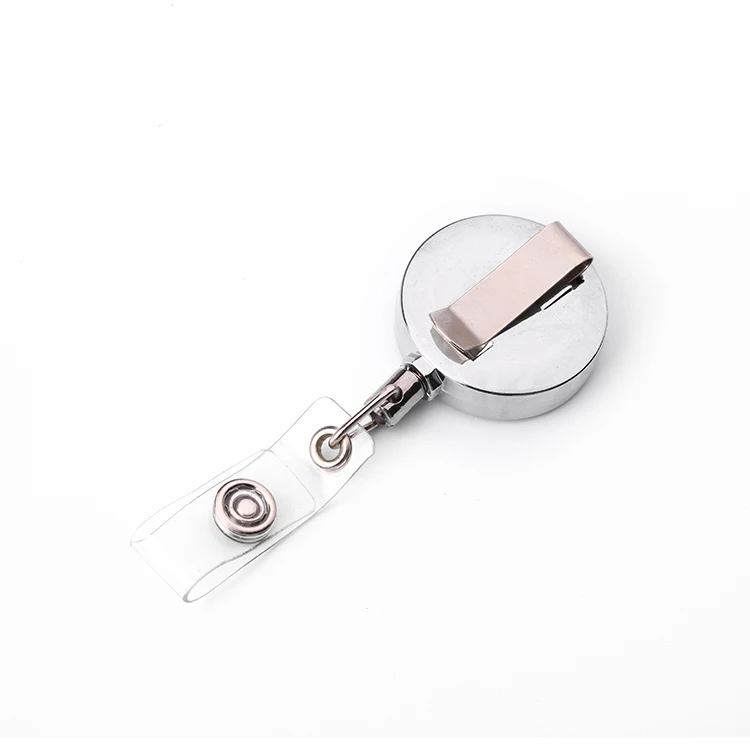 Silver Color ID Card Badge Reel Holder Clip, Retractable With Waist Buckle, Nylon Rope,hospital Nurse Office Favor, Quality