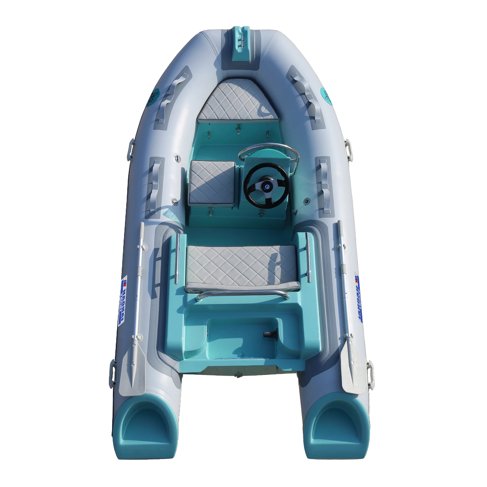 12ft Fiberglass Center Console Fishing Boat Hypalon Rib for Drifting Outdoors