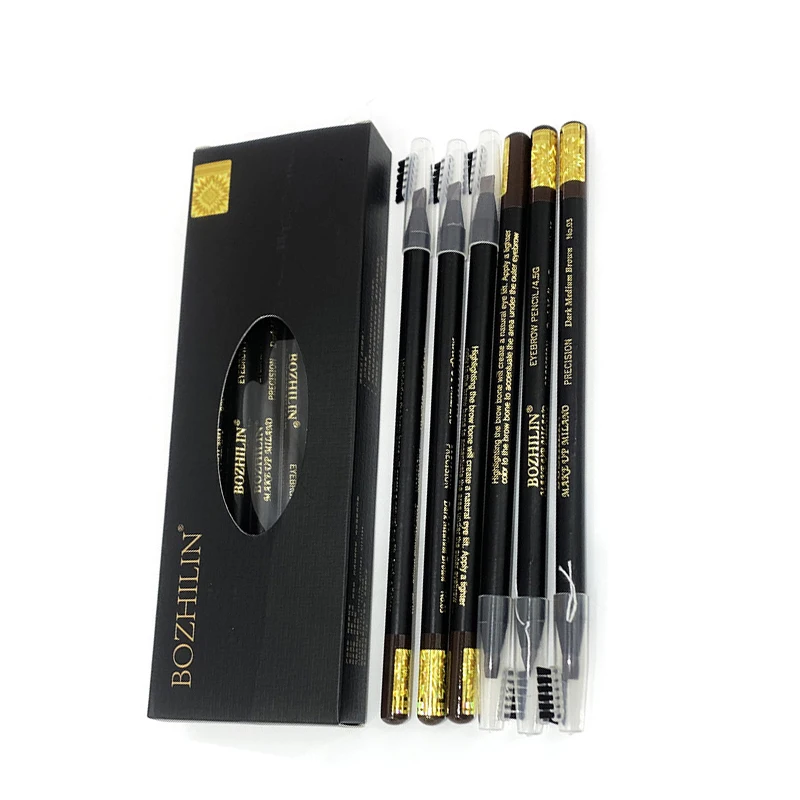 Pull Cord Peel-Off Eyebrow Pencil  for Marking, Filling and Linking, Durable Permanent Eyebrow Pencil 4 colors