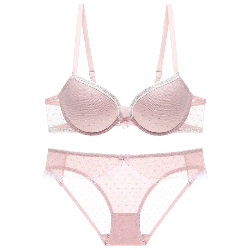 Wholesale Sweet Teens Underwear Soft Comfortable Bra Underwear Set Japanese Bra Panty Set