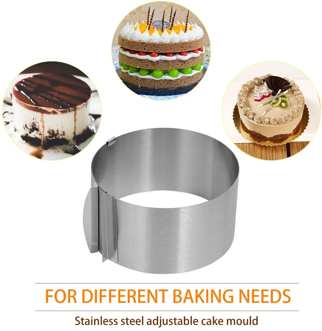 
High-quality Adjustable stainless steel bakeware cake layered slicer mousse cake circle 