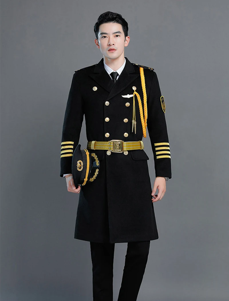 Модная зимняя черная одежда для работы в отеле аэропорту на заказ мужчин