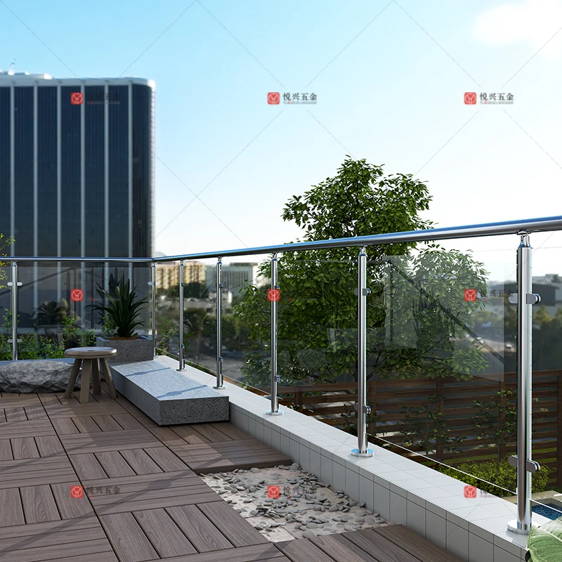 Glass Stairs Railing Design Most Purchased 304 316 Stainless Steel Outdoor Rail Top Mounted Rail Balcony Glass Balustrade Post