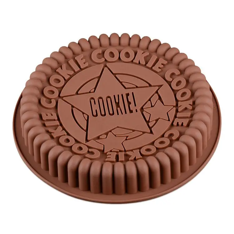 Hot selling design silicone cake mold pan pizza tray bakeware 7.5 inch large size round oreo cookie mold