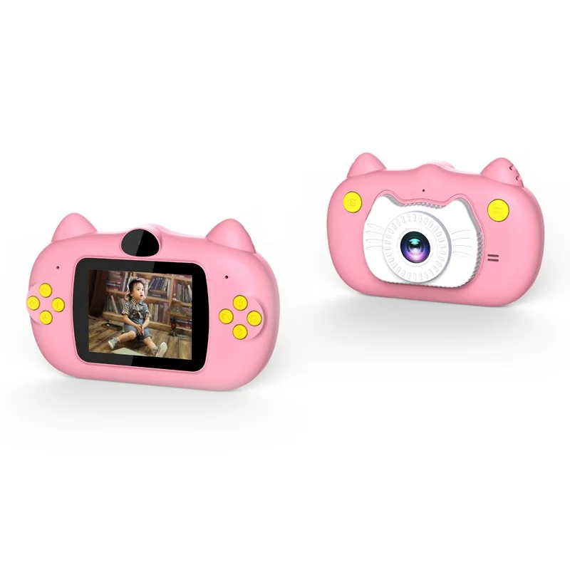 
Best Gift Children Mini Camera 2.2 inch IPS Display 600mah selfie Kids Digital Video Cat Camera Toy For 3-10 years old Kids 