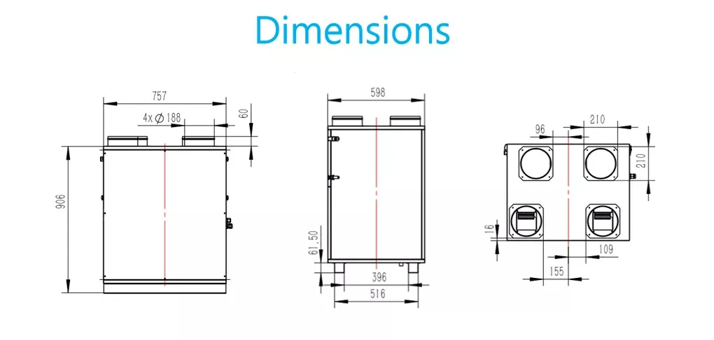 37/42 noise dB(A) China vertical hperv system for villa application with GMCC DC inverter compressor