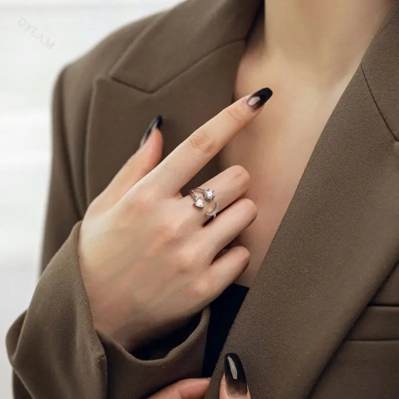 AAA Gems Unique Solid 925 Sterling Silver Mens Ring Iced Out Broken Heart Moissanite Diamond Ring with GRA men vvs diamond rings
