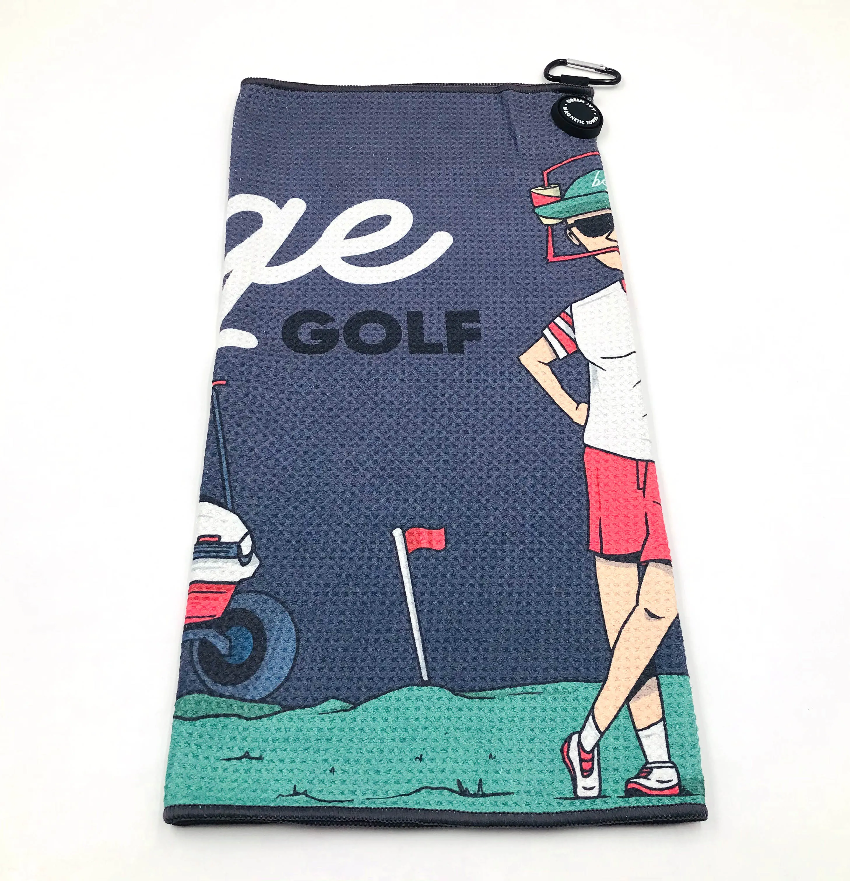 waffle print custom magnetic golf towel