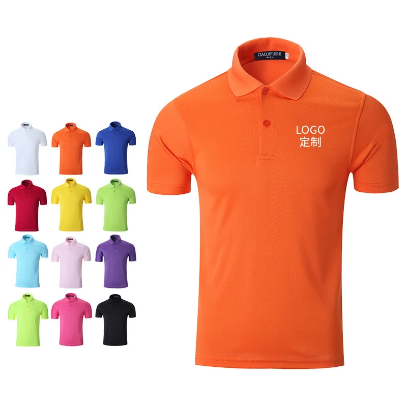 Custom promotional polo shirt lapel quick dry short sleeve overalls embroidery