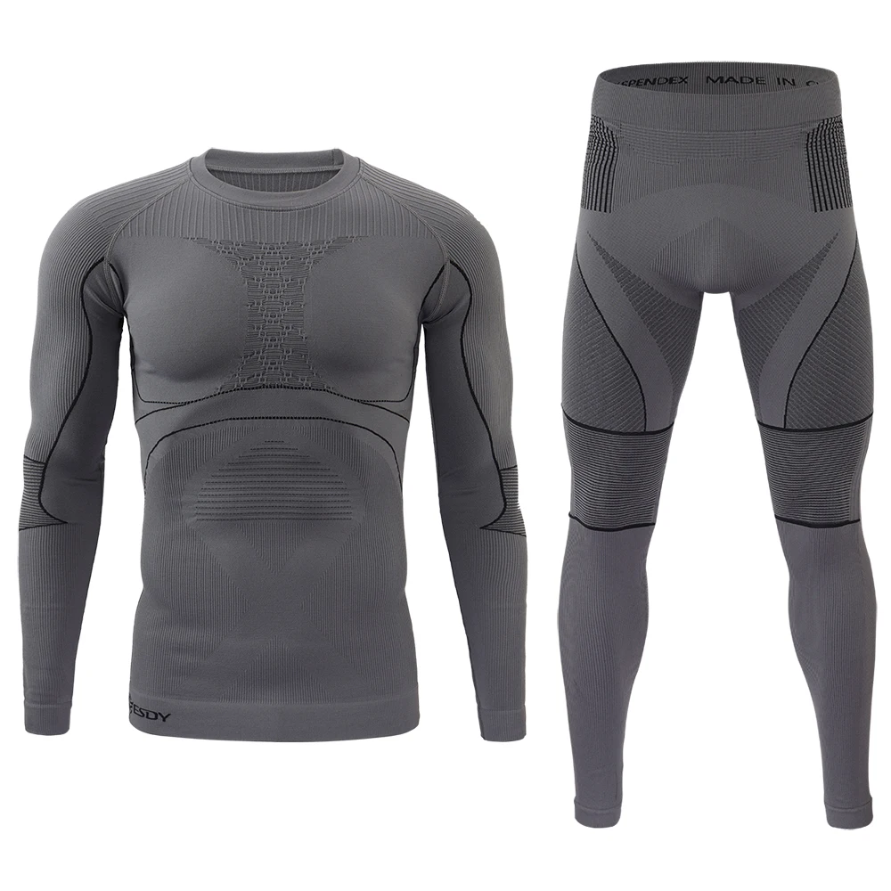 ESDY Outdoor Training Thermal Underwear Sports Fitness Clothes Functional Warm Inner Wear for Men