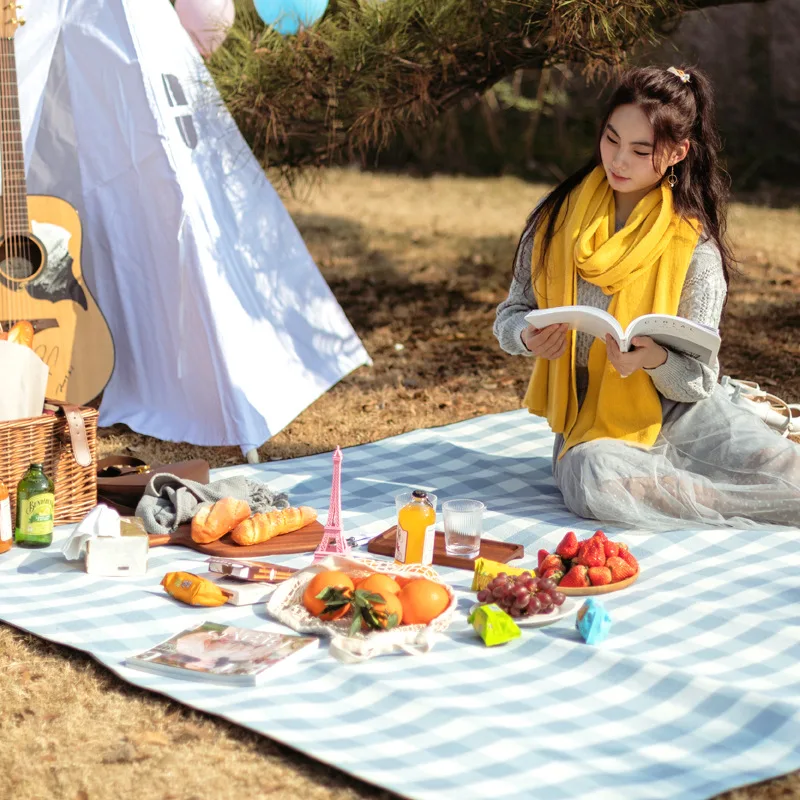 custom picnic mat large thick roll up padded outside foldable waterproof picnic blanket for outdoor picknick beach