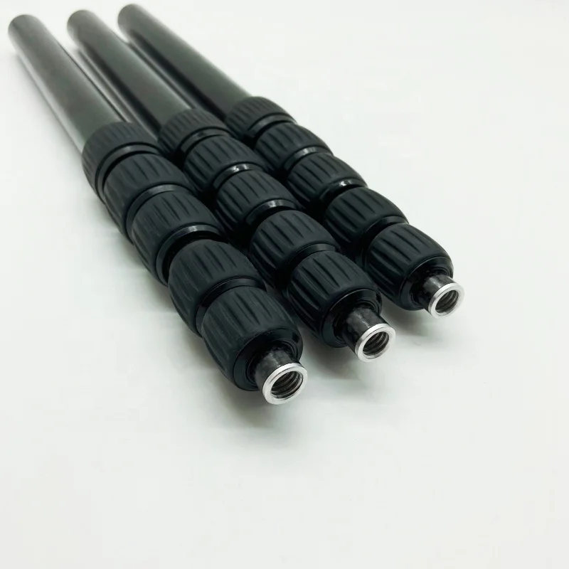 Telescopic Pole Manufacturer Outdoor Tool Carbon Fiber Extension Pole Adjustable Rod Metal Detector Microphone boom