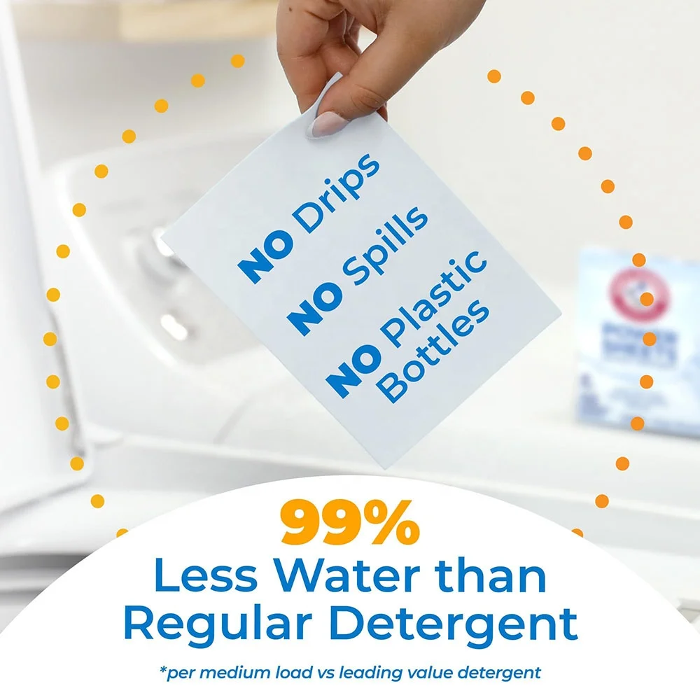 Eco-friendly laundry detergent sheets biodegradable power fragrance free sheets laundry detergent