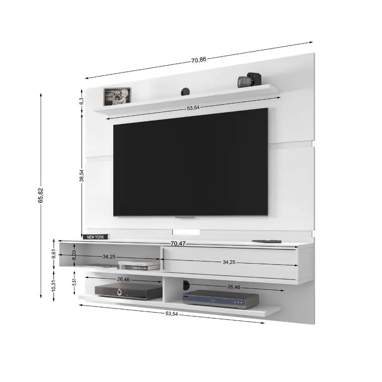 Home Modern Freestanding Wall Mounted Entertainment Center Floating TV Wall Panel for 75 inch TVs with Pull-Out Drawer and Shelf