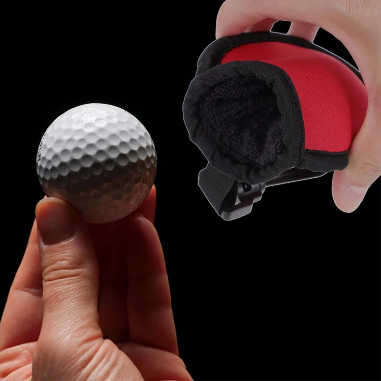 Wholesale Single Golf Ball Bag Portable Pocket Neoprene Golfbag For Sports Carry Bag With Plastic Clip Golfball Cleaner Pouch
