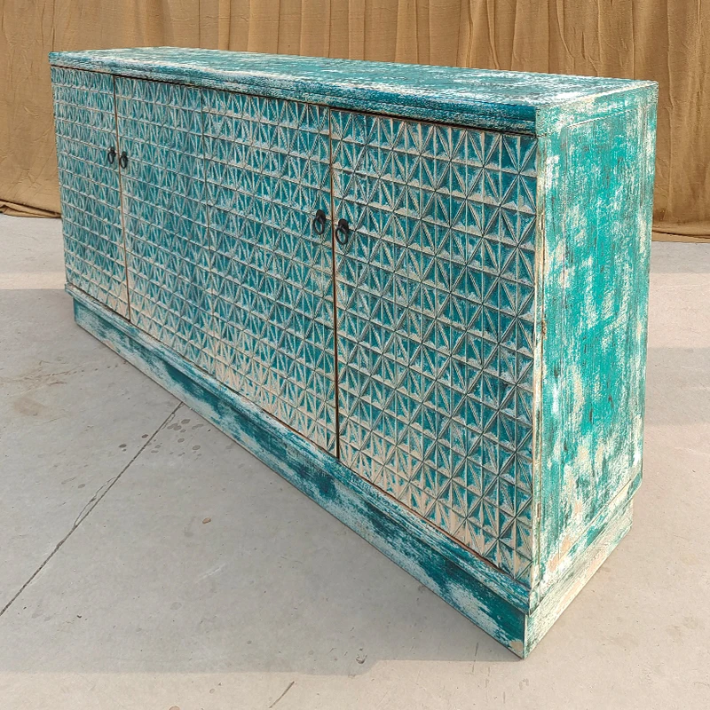 Chinese Antique Mongolia Reproduction Recycled Wooden Cabinet