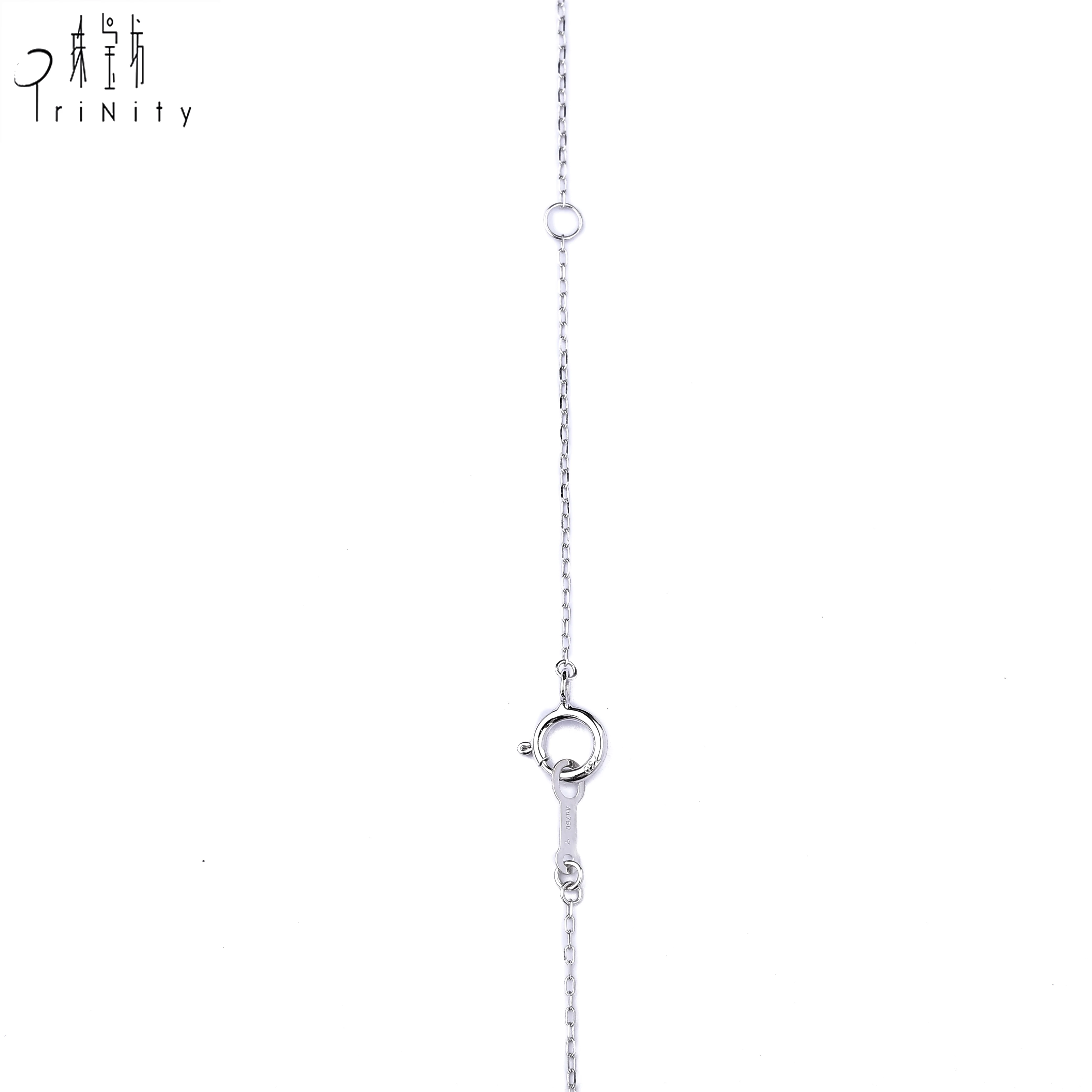 New Products Latest Design With Best Price 18K White Gold Diamond Necklace For Ladies