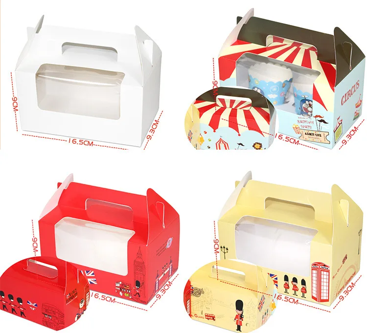 Wholesale Custom Logo Printed Paper Food Packaging Box White Kraft Paper Gable Boxes for Restaurants & Bakery Foods Packaging