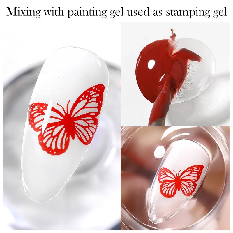 BORN PRETTY 10ml Multifunctional Stamping Mixing Oil Painting Gel Stamping Polish for Powder Mixing and Apply Nail Powder