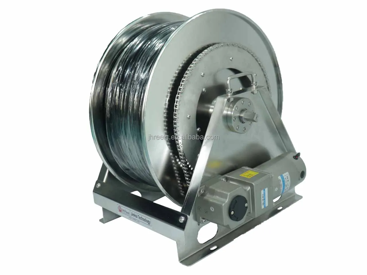 Power Sping Retractable Automatic Garden Water Vacuum Hydraulic Fuel Hose Reel With 1.5inch Gun