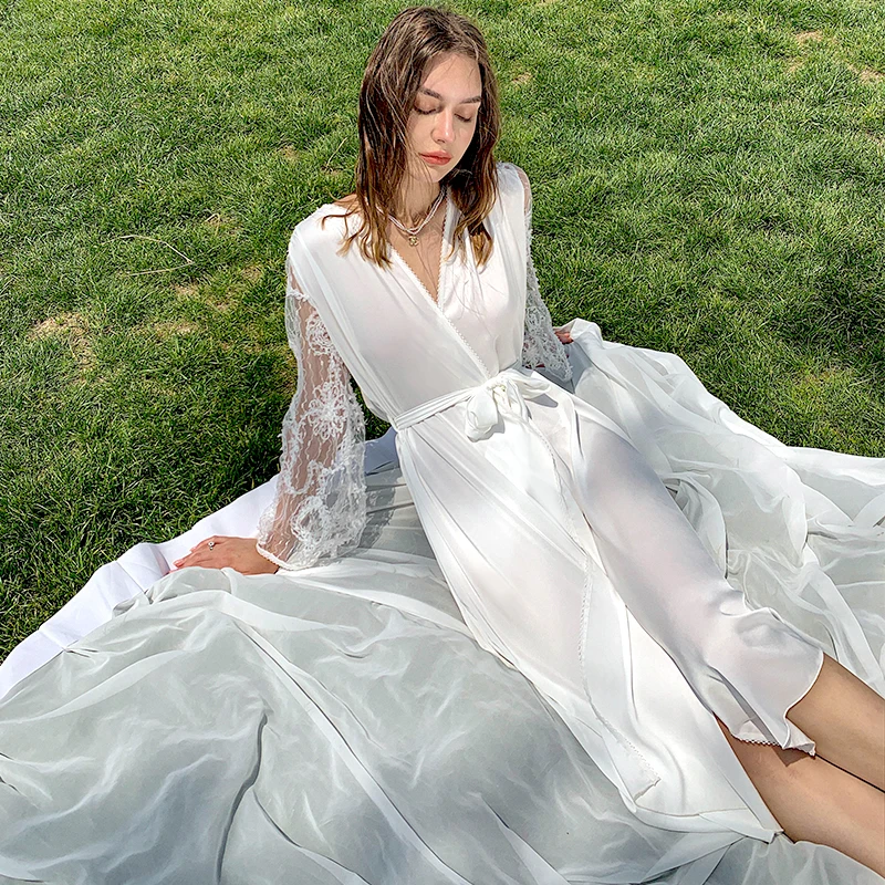 2022 Custom logo New Arrival Long Sleeved Chiffon satin silk lace up Ruffle Mini Casual Dress Women Fashion Dresses