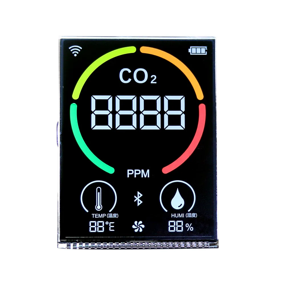 Customized dimension mono White background positive 7 segment LCD screen module